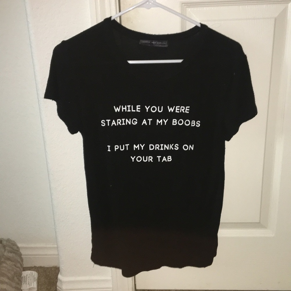 Funny black T-shirt.